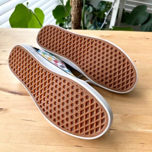 VANS Old Skool Rainbow Checkered Low Top Skate Shoes Men's Size 9.5 - Picture 3 of 6